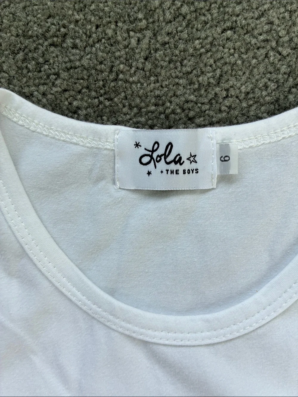 Lola + The Boys White Tank Top with Multicolor Rhinestone 